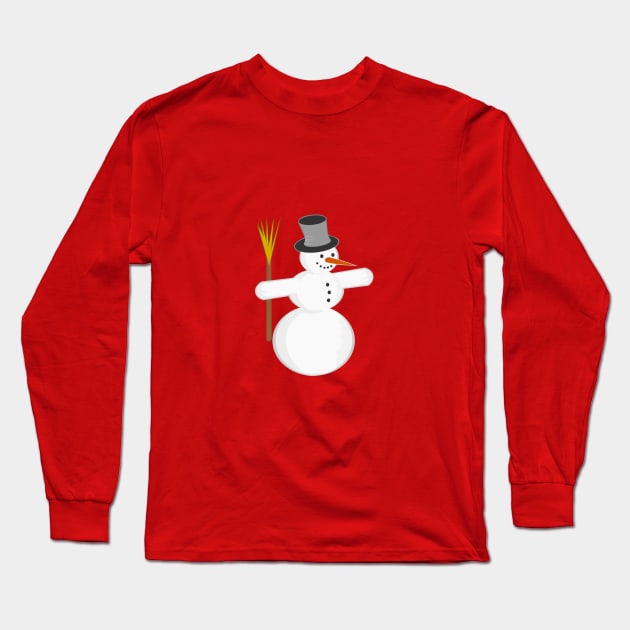 Snowman Long Sleeve T-Shirt by mypointink